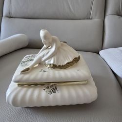 Italian Made Ballerina Jewelry Box Made Of Ceramic