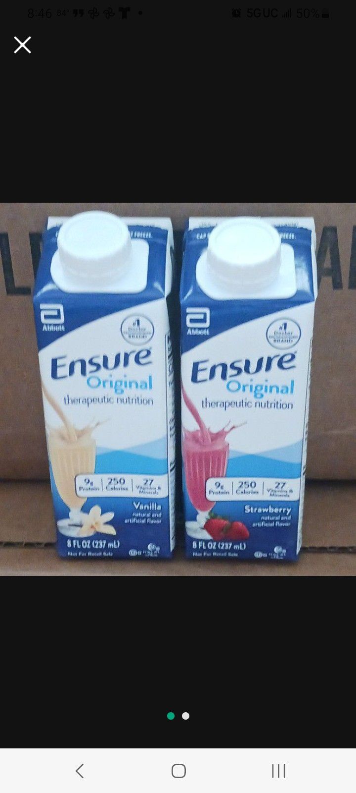 Ensures //leche Nutricional ,ONLY VANILLA