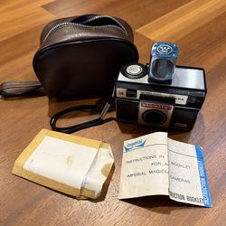VTG Imperial Magimatic X50 Magicube Camera 126 1970s Case Manual Flashcube Film