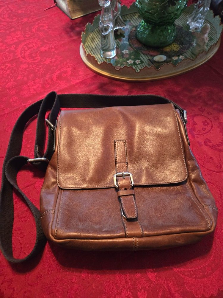 Fossil Leather Messenger Bag