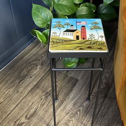 Tile Top Iron Table, Iron Plant Stand