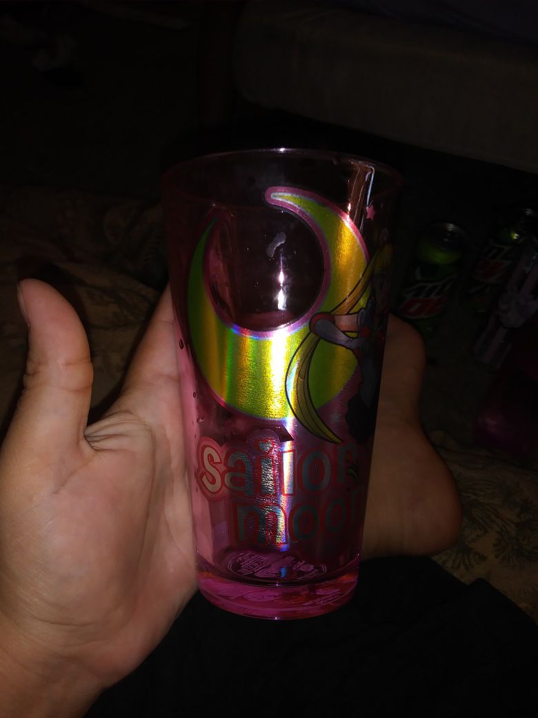 Sailor moon glass cup