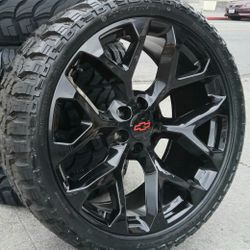22” Chevy Silverado GMC Sierra Replica Wheels & Tires Off-Road Tahoe Yukon Escalade Suburban Rines Y