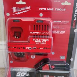 MILWAUKEE M18 RAPID CHARGER/BATTERY 8.0 