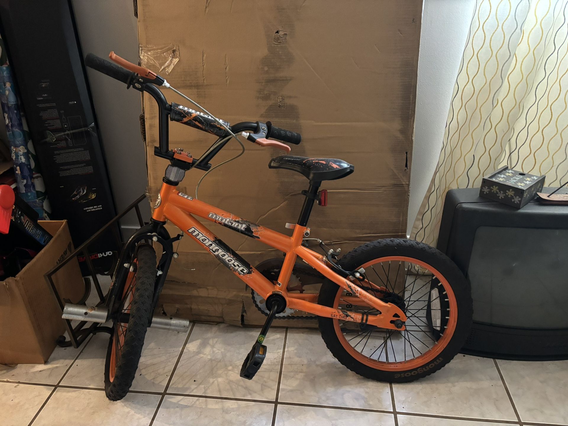 Mongoose Mutant Kids Bike, Black & Orange - $60