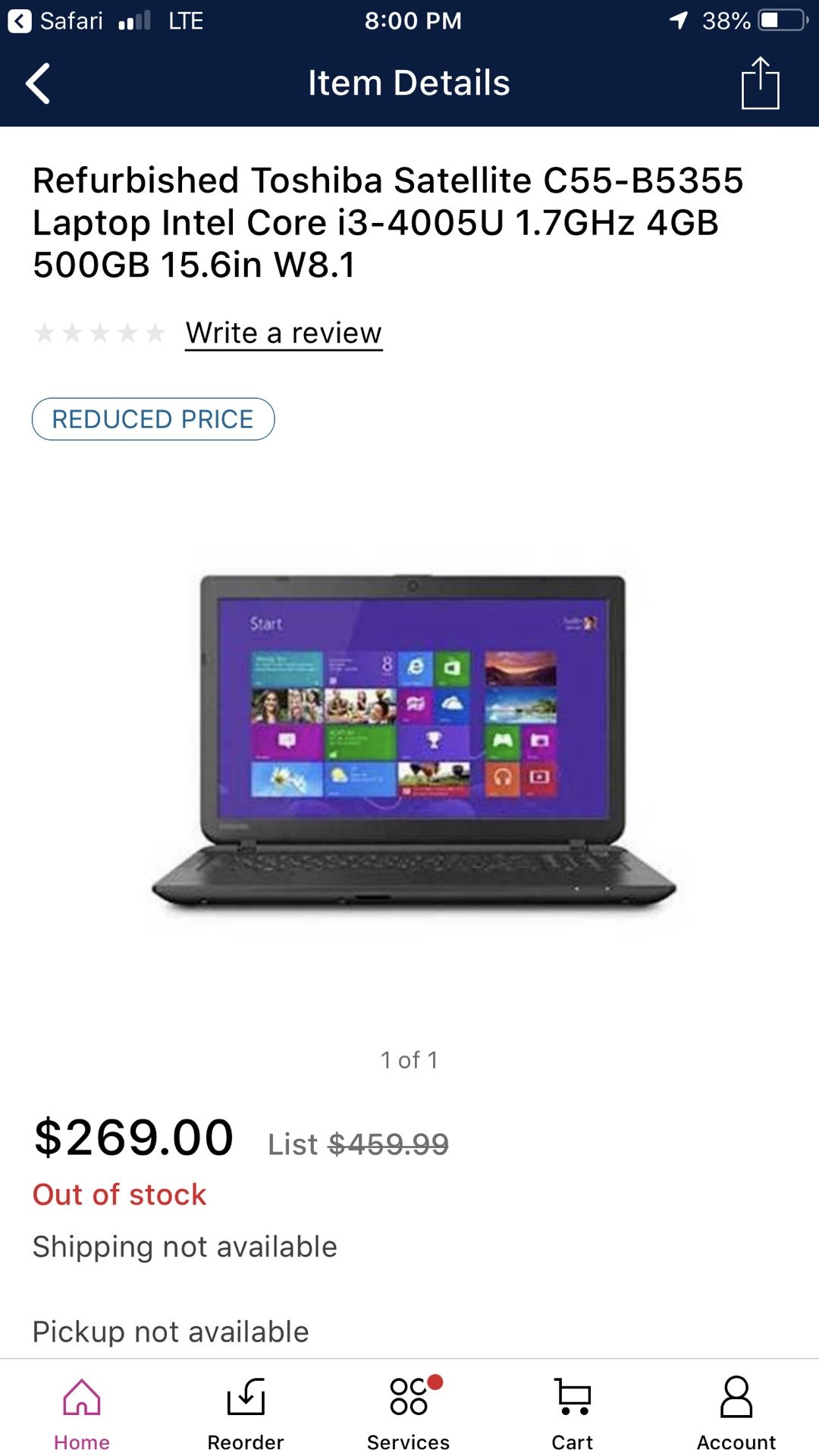 Toshiba Laptop i3