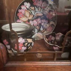 Porcelain & Pottery Black Antique Original Antique Chinese Plates