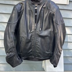Motorcycle leather jacket size large never used