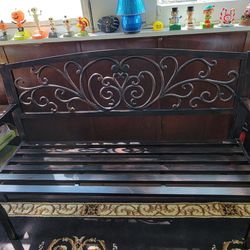50" Cast Iron Steel Frame Garden Bench in Bronze
With 3 Cushions 