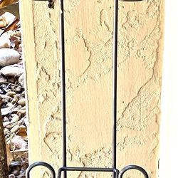 Vintage wrought iron vertical hanging display rack for plants, dishes, pretty decor, etc.