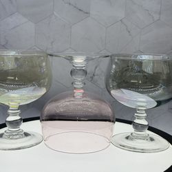 Set of (3) Vintage Large Bergdorf Goodman Crystal Footed Brandy Snifters Colorful Bowls. Excellent Condition.