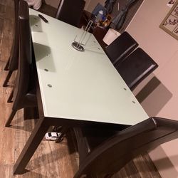 Glass Table With 6 Chairs
