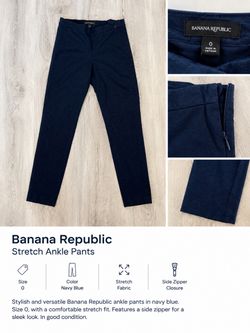 Banana Republic Navy Stretch Ankle Pants – Size 0