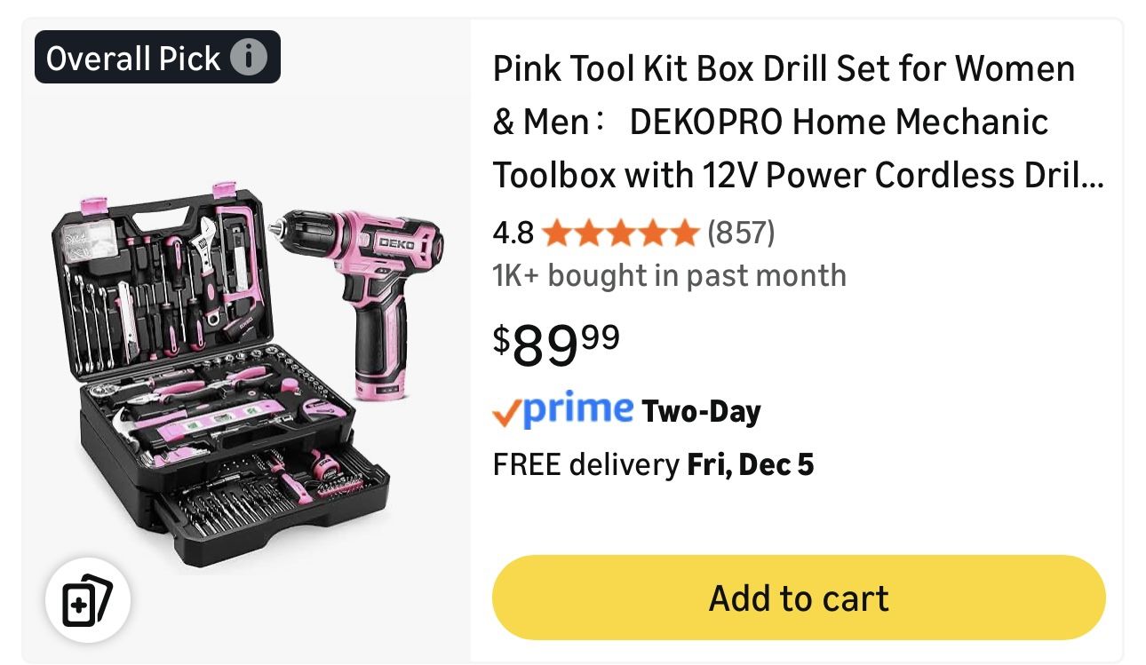 Pink Tool Box Drill Set