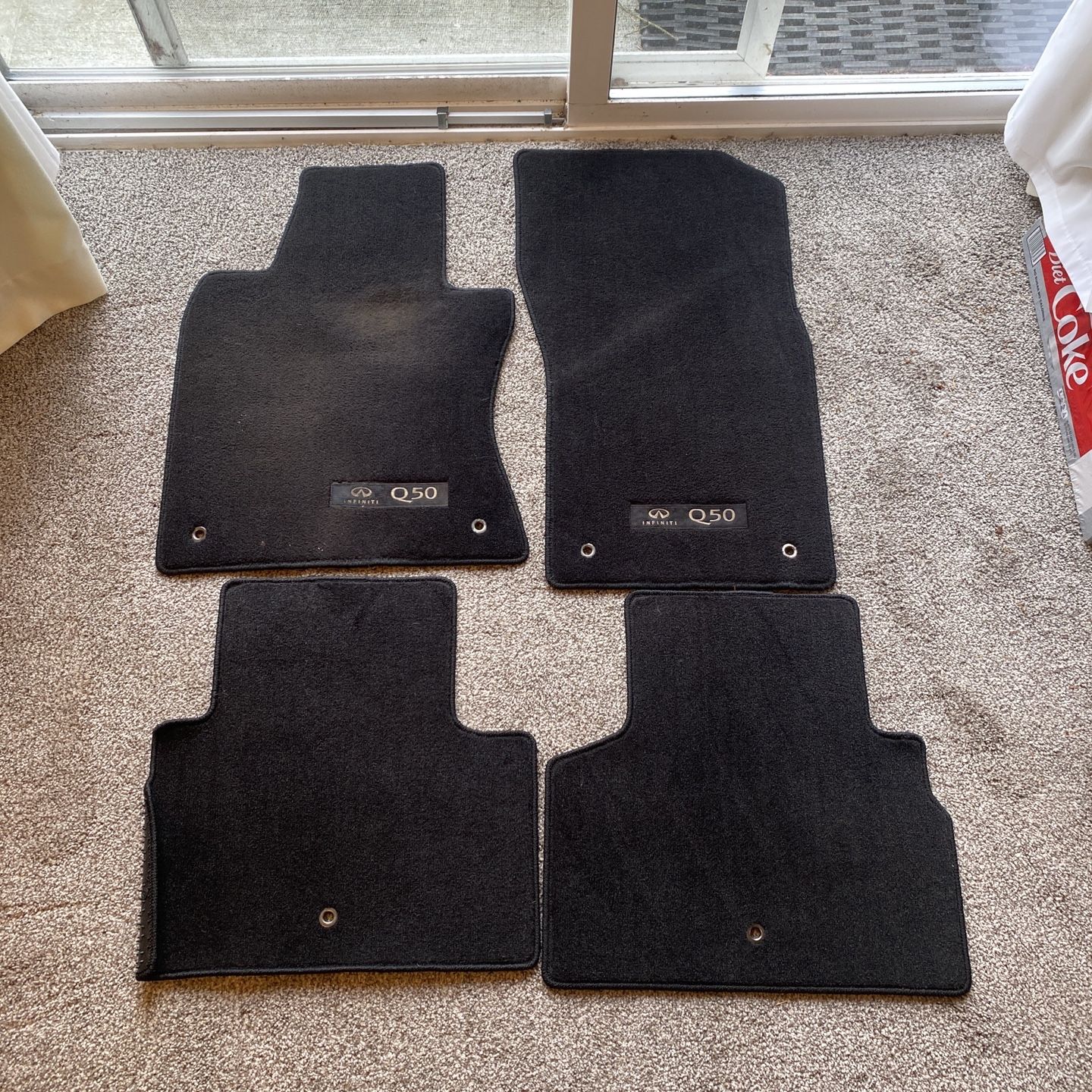 OEM Infiniti Q50 Carpeted Carpet Mats 2014-2017 (Black)