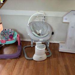 Baby Swing with removable rocker, walker and number one