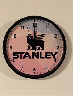 8.75in Stanley Cup Pink Custom Clock🎀❤️