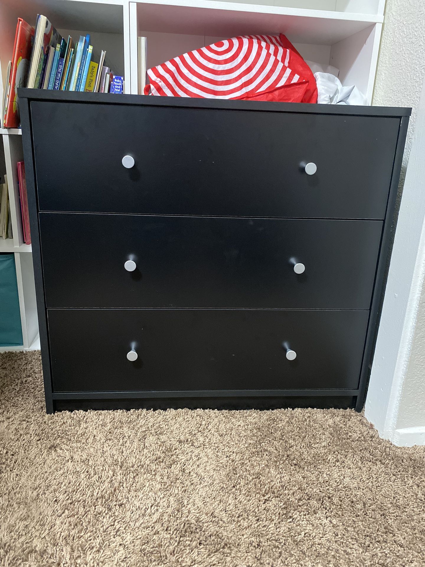 2 Matching Black 3 Drawer Dressers