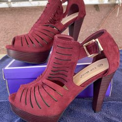 Top Moda Red Platform Heels Size 8