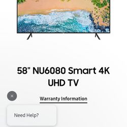 58 Inch Samsung Smart TV 