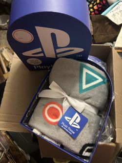 New In Gift Box: Sony PlayStation Logo Plush Throw : $10 Sz