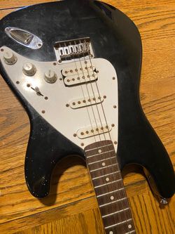 Black Electric Guitar Stratocaster Style
