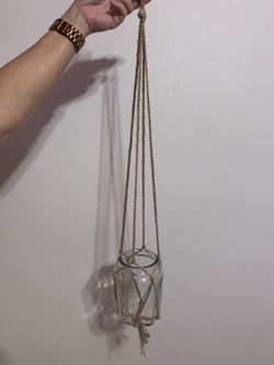 Handmade hanging planter with vase