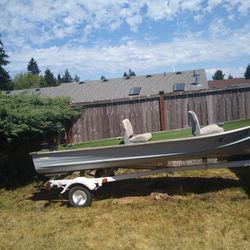 14 Ft Aluminum Boat With Trailer