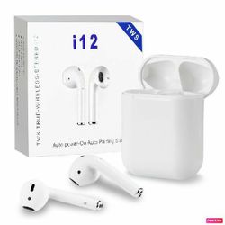 i12 TWS Wireless Bluetooth Earbuds With Charging Box