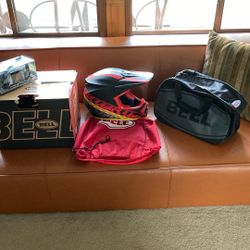 New Bell Dirt bike Helmet, Goggles And Bag