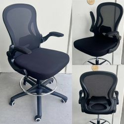 New In Box High Seating Drafting Computer Mesh Chair Adjustable Seat Height 23 To 29 Inches With Footrest Office Furniture 