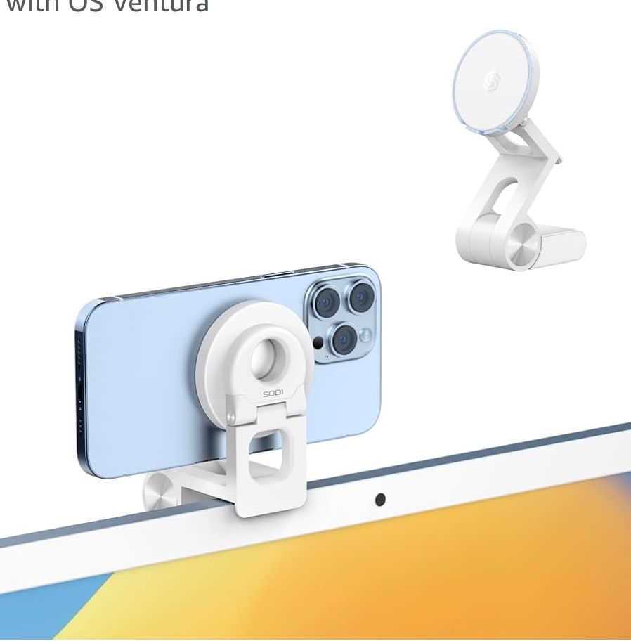 SODI Continuity Camera Mount for Desktop Monitor - iMac Compatible iPhone Camera Mount with Mag-Safe,