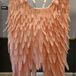 Large Pink Foam & Feather Wings