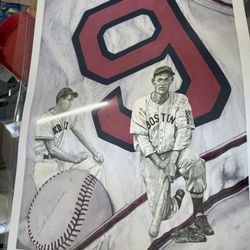 Ted Williams Signed Large Lithograph 33x24!