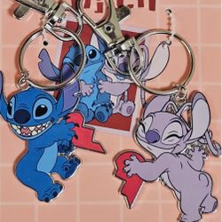 New! ©️Disney💕💜STITCH & ANGEL 💙💕Best Friends Forever Keychain   