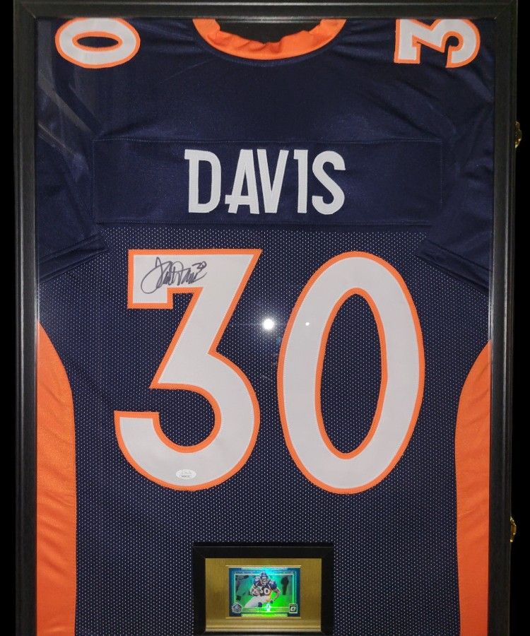 Terrell Davis Framed Autographed Jersey (JSA)
