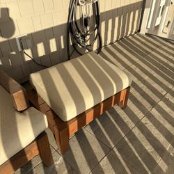 Teak Ottoman - 30.5” X  21.5” X10.5”