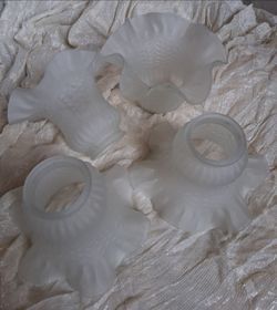 Frosted Glass Ruffled Light Shades Set of 4
