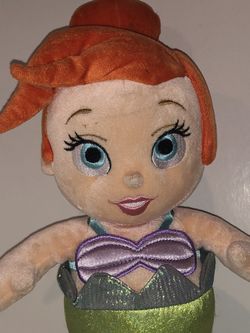 Disney Babies Ariel the little mermaid plush plushie doll 14”
