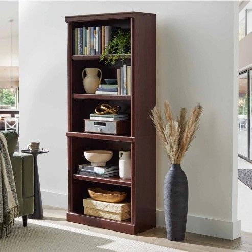 5 Shelf Bookcase Organizer Cherry NEW