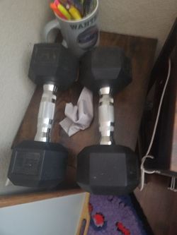 Two 15 lb dumbells