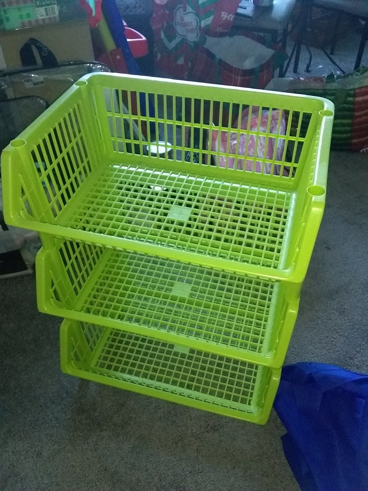 Stackable plastic basket