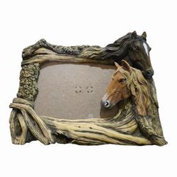 Western Horse Decor Picture Frame  Collectable Resin Rustic 7.5 x 6