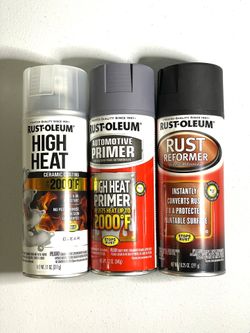 New RUST-OLEUM Automotive High Heat 2000 F Spray Paint Ceramic Clear Coat, Primer & Reformer