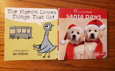 PAW PALS SANTA PAWS AND THE PIGEON LOVES THINGS THAT GO BOARD BOOKS