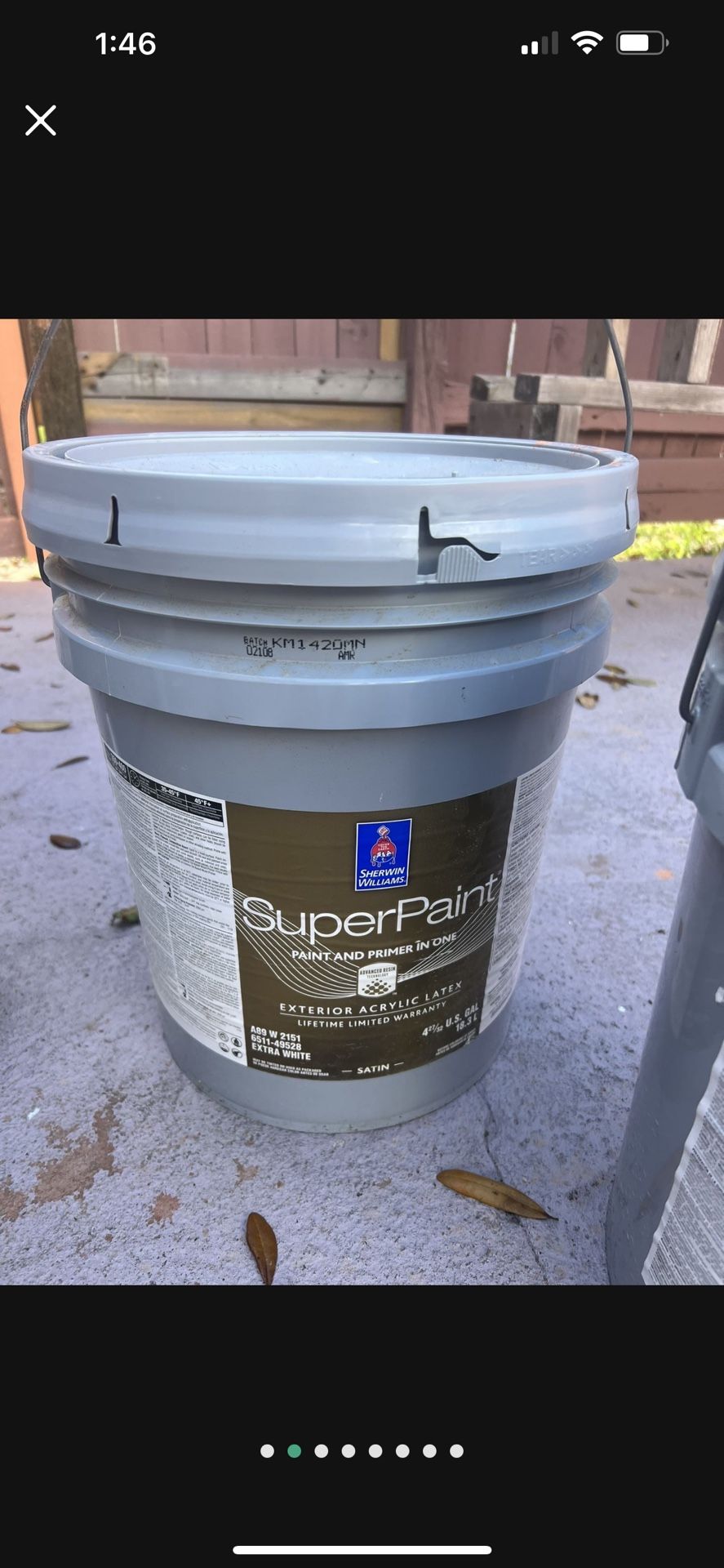 Paint and primer, ,Exterior Paint ,5 Gallon , Satin light gray!! for