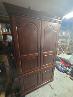 Large Wood Armoire TV Cabinet