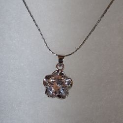 Moissanite And Sterling Silver Solitaire Necklace 