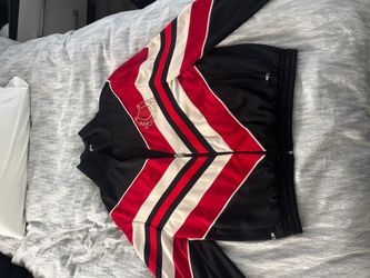 Gucci Chevron Track Jacket Black Red Cream Full Zip