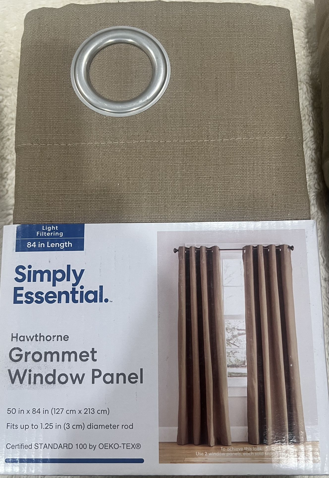 Curtains-New-Grommet Window Panel-Taupe-Home Decor